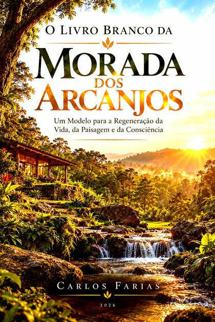 Capa de O Livro Branco da Morada dos Arcanjos · Um Modelo para a Regeneração da Vida, da Paisagem e da Consciência